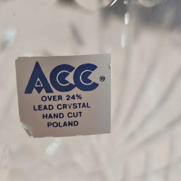 Vintage ACC Vase Hand Cut Lead Crystal 24% Poland Heavy 10.5x6.5” - Picture 9 of 9
